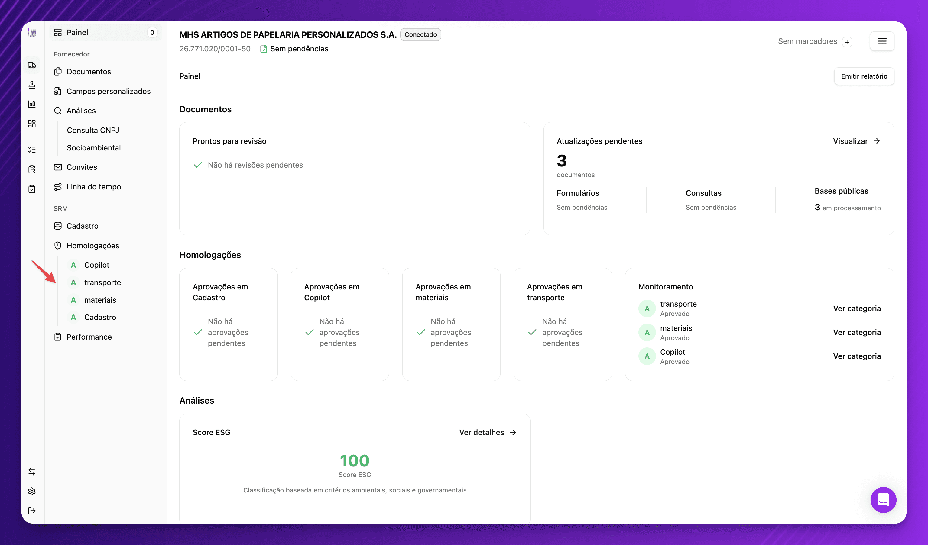 Fornecedores: unificação